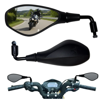 AWA - PAR RETROVISOR BMW F800 FIXO - HASTE CURTA - LENTE PLANA YAMAHA (REBAIXADO)