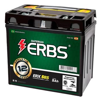 ERBS - BATERIA 5 AMP 12V CG 125/150/160- BROS 125/150/160 - FAZER 150 - FACTOR 150 - PCX 150 2013/2018 - CB TWISTER 250 2016/2018