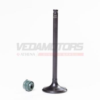 VEDAMOTORS - VALVULA ESCAPE + RETENTOR VERDE - CG START/FAN/CARGO/TITAN 150 (2009-15 )