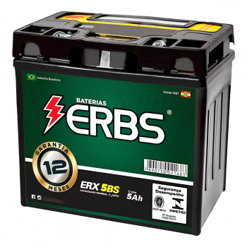 ERBS - BATERIA 5 AMP 12V CG 125/150/160- BROS 125/150/160 - FAZER 150 - FACTOR 150 - PCX 150 2013/2018 - CB TWISTER 250 2016/2018