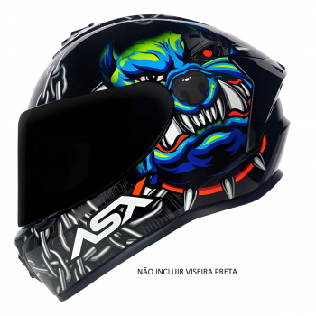 ASX - CAP DRAKEN BULL CYBER BRILHO PRETO/AZUL [ 60/L ]