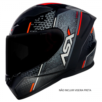 ASX - CAP CITY STORM BRILHO PRETO/CINZA/VERMELHO  N58/M