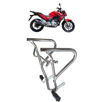 MA ACESSORIOS - PROTETOR CARENAGEM C/PEDALEIRA - CB 250 TWISTER 2016/23 - CROMADO