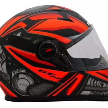 FW3 - CAP GTX R1 PRETO FOSCO/ VERMELHO C/OCULOS N56