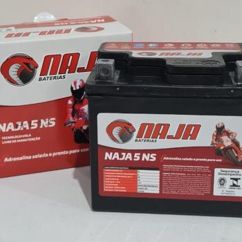 NAJA - BATERIA 5 AMP 12V CG 125/150/160- BROS 125/150/160 - FAZER 150 - FACTOR 150 - PCX 150 2013/2018 - CB TWISTER 250 2016/2018
