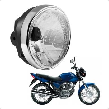 SPORTIVE - FAROL COMPLETO S/ FIACAO -  FAN 150 2009/13 / TITAN 150 2004/2008 - ARO CROMADO