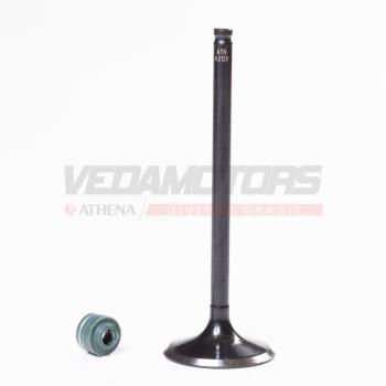 VEDAMOTORS - VALVULA ESCAPE + RETENTOR (VERDE) - CG START/FAN/CARGO/TITAN 160 / NXR BROS 160