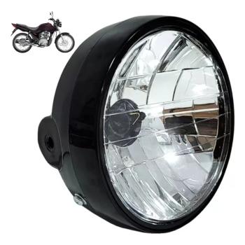 SPORTIVE - FAROL COMPLETO S/ FIACAO - FAN 125 2005/2013 - TITAN 125 2000/2004 - ARO PRETO