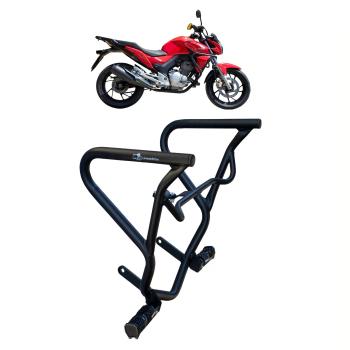 MA ACESSORIOS - PROTETOR CARENAGEM C/PEDALEIRA - CB 250F TWISTER 2016/22 - PRETO FOSCO