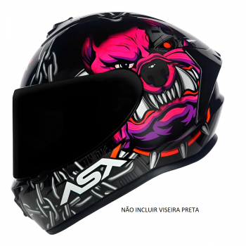 ASX - CAP DRAKEN BULL CYBER BRILHO PRETO/ROSA [ 60/L ]