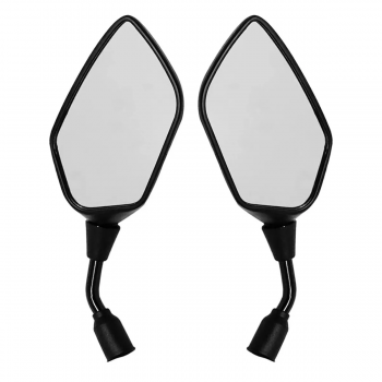 GVS - RETROVISOR - MINI XRE [ HASTE NORMAL ] [ LENTE PLANA PRATA ] ROSCA HONDA
