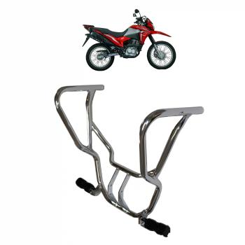 MA ACESSORIOS - PROTETOR CARENAGEM C/PEDALEIRA - NXR BROS 160 2022/2024 - CROMADO