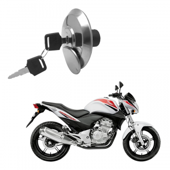 R1- TAMPA DE TANQUE - Cb 300 2009/15 - CBX STRADA 200 1994/2002 - Cbx Twister 250 2001/08 - FAN 125 2005/15 - CG START/FAN/TITAN 150 2004/15 - NX 350 SAHARA 1991/99 - FALCON 400 - BROS 125/150 2003/15 - TORNADO 250 - XRE 300 2009/15