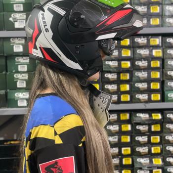 *PROMOÇÃO* PEELS - CAPACETE U-RB2 OCEAN PRETO FOSCO/VERMELHO - N60