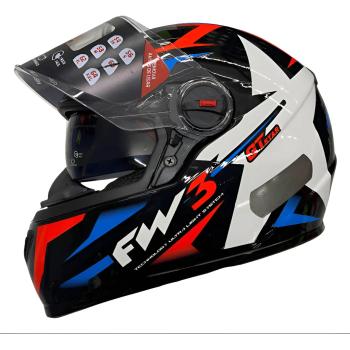 FW3 - GTX STAR PRETO BRILHANTE AZUL COM VERMELHO  - N 56