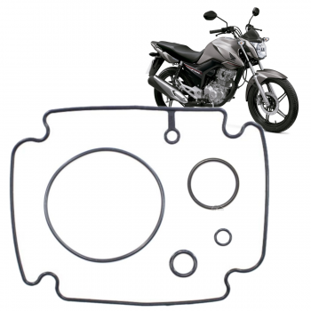 VEDAMOTORS - KIT GUARNIÇÃ0/JUNTA TAMPA CABEÇOTE/TUXO - CG START/FAN/CARGO/TITAN 160 2015/25 - BROS 160 - XRE 190 (GUARNICAO+COXIM TAMPA VALVULA)