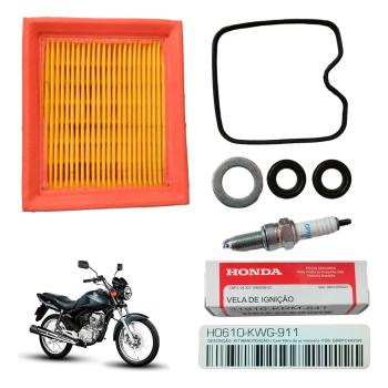 HONDA - KIT MANUTENCAO [ FILTRO AR+VELA+JUNTA TAMPA CABECOTE+RUELA DO BUJAO] - FAN/CARGO 125 2009/13 / CG FAN/TITAN 150 2009/13 / BROS 150 2009/15 / BROS 160 2016/24 / XRE 190 2016/2014