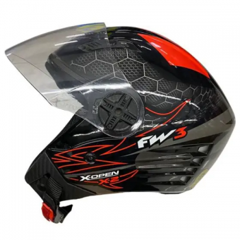 FW3 - CAP X-OPEN X2 PRETO BRILHANTE VERMELHO N56