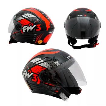 FW3 - CAP X OPEN SPEED PRETO COM VERMELHO N60
