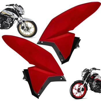 PLASMOTO - ASA DE TANQUE - TITAN 160 2016/21 - VERMELHO MARRAKESH PEROLIZADO - COMPLETA (PAR)