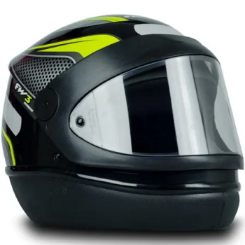 FW3 - CAPACETE AUTOMATIC  N60 - PRETO / LIST AMARELO