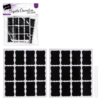 ETIQUETA PRA DECORAR BLACK COM CANETAS 24PCS