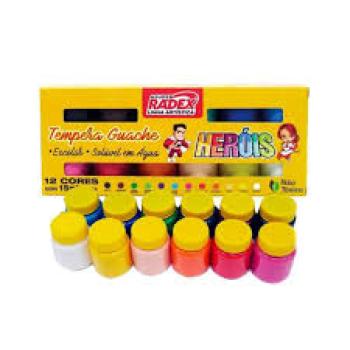 TINTA GUACHE 15ML 12 CORES RADEX 2565