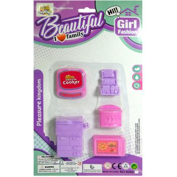 KIT MOVEIS INFANTIL COM CACESSORIOS BEAUTIFUL GIRL FASHION 5 PECAS