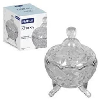 BOMBONIERE DE VIDRO 12CM CO M PE ATHENA A65279