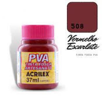 TINTA FOSCA PVA  P/ ARTESANATO 37ML VERMELHO ESCARLATE