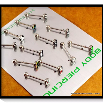 PIERCING PRATA 2,5 CM SÍMBOLOS PI2241