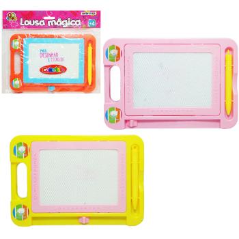LOUSA MAGICA RETANGULAR COM CANETA COLORS (11,7X8,1CM) 20X14CM NA SOLAPA
