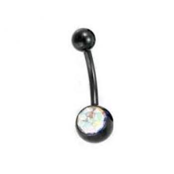 PIERCING UMBIGO BLACK  C/ 1 STRASS UNIDADE
