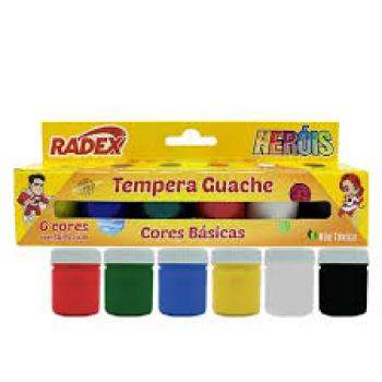 TINTA GUACHE 15ML 6 CORES RADEX 2564