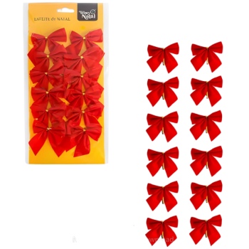LAÇO VERMELHO VELUDO GLITTER C/12 PCS - NTA1200