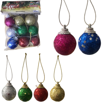 BOLA DE NATAL LISA 3CM C/09PCS COLORIDA