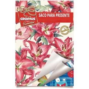 SACO PRESENTE METALIZADO/PEROL 90X120CM