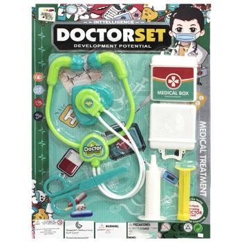 KIT MEDICO INFANTIL COM ESTETOSCOPIO E ACESSORIOS DOCTOR SET 5 PECAS