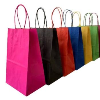 SACOLA KRAFT M CORES 25X31X10,5
