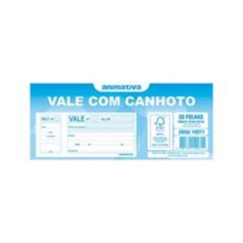 BLOCO DE VALE 50 FLS C/ CANHOTO 10071