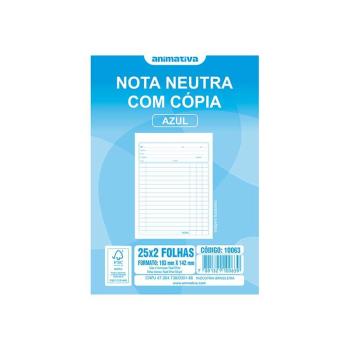 BLOCO NOTA NEUTRA 1/36 COM COPIA 25x2 - ANIMATIVA