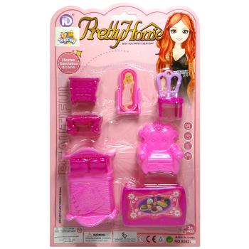 KIT MOVEIS INFANTIL COM MESA + CAMA E ACESSORIOS PRETTY HOME 7 PECAS