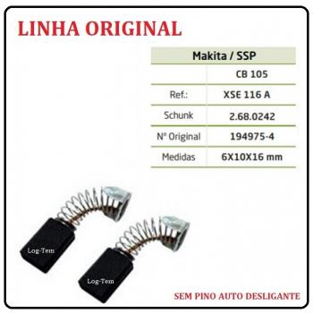 XSE 116 A - ESCOVA DE CARVÃO MAKITA - CB 105 - S/PINO