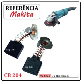 JOGO DE ESCOVA DE CARVÃO - ESMERILHADEIRA MAKITA - 194992-4 - CB 204 - GA 7030