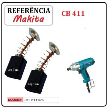 JOGO DE ESCOVA DE CARVÃO - CHAVE IMPACTO MAKITA -  195010-1 - CB 411 - 6952