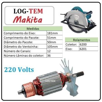 INDUZIDO / ROTOR / MOTOR - SERRA CIRCULAR MAKITA 220 V - 5900 B - IMPORTADO