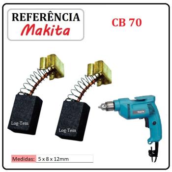 JOGO DE ESCOVA DE CARVÃO - FURADEIRA MAKITA - 194970-4 - CB 70 - 6404