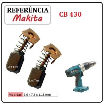 JOGO DE ESCOVA DE CARVÃO - PARAFUSADEIRA BATERIA MAKITA - 195018-5 - CB 430 - 6349 D