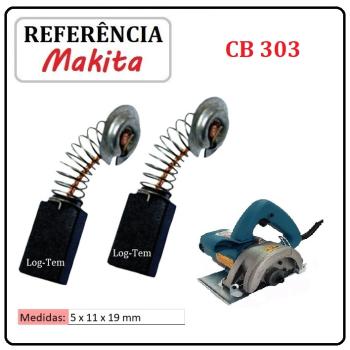 JOGO DE ESCOVA DE CARVÃO - SERRA MARMORE MAKITA -  194996-6 - CB 303 - 4100 NHK