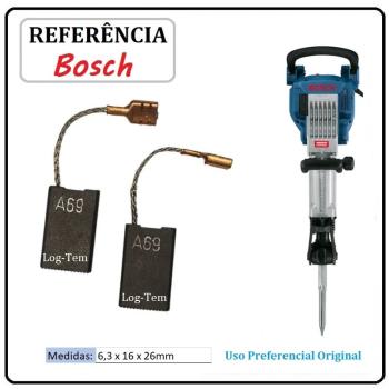 JOGO DE ESCOVA DE CARVÃO - MARTELO BOSCH- 1617014143 - 11335 - GSH 16-28  - ORIGINAL